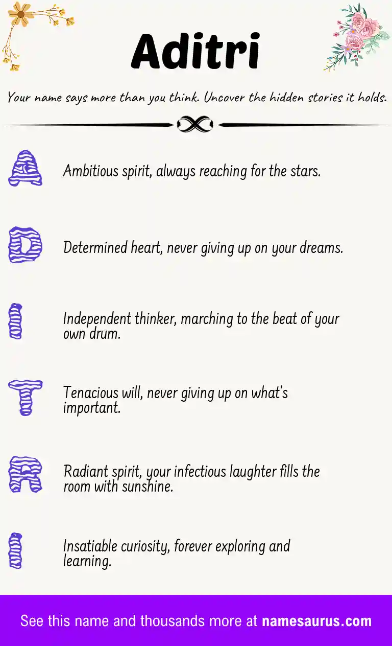 Acrostic poem about Aditri.