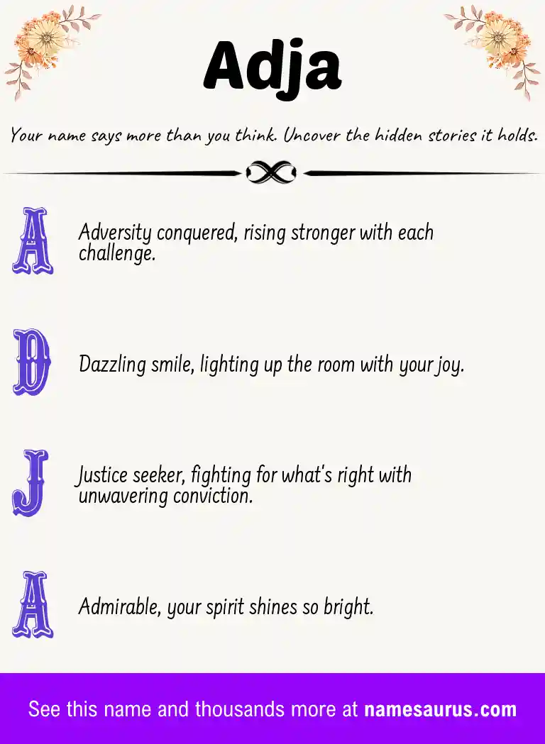 Acrostic poem about Adja.