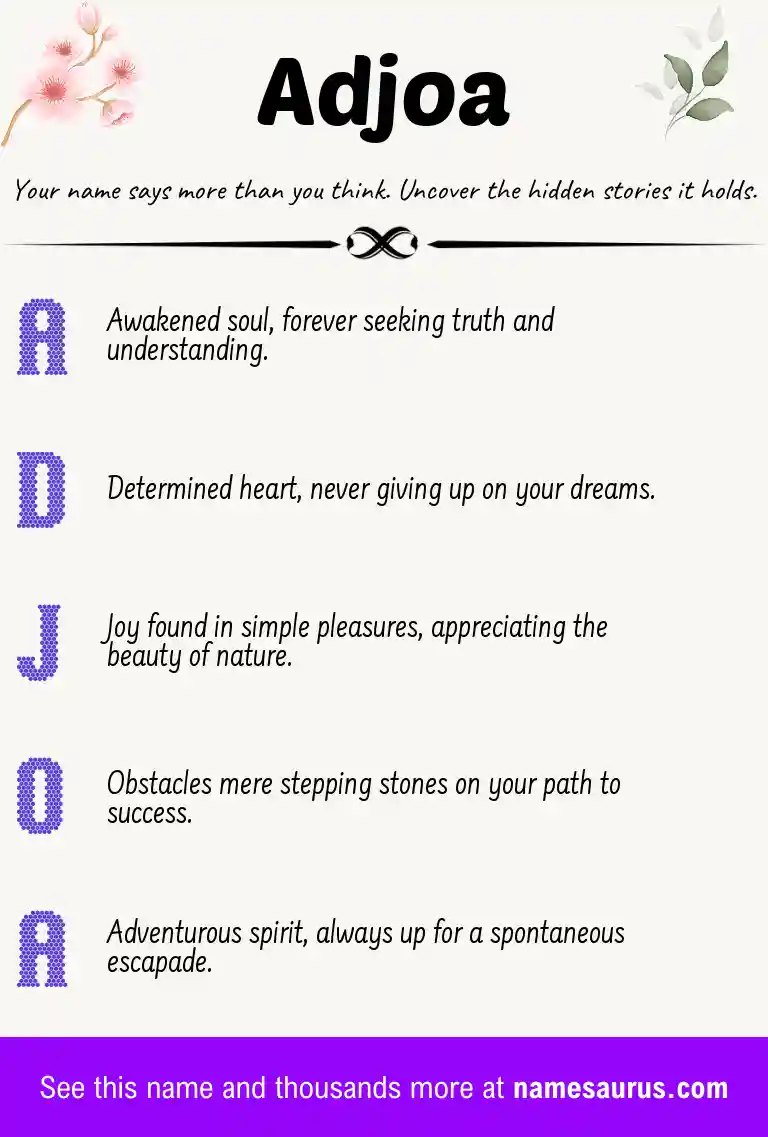 Acrostic poem about Adjoa.
