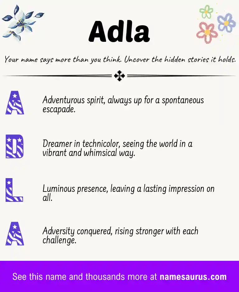 Acrostic poem about Adla.