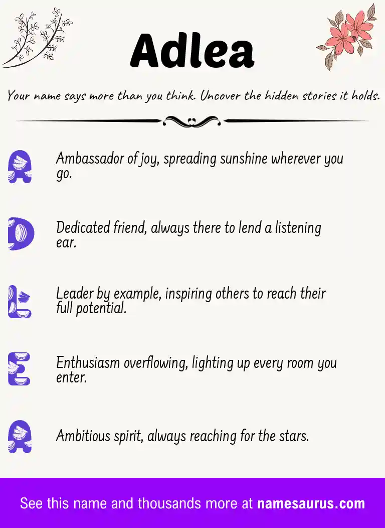 Acrostic poem about Adlea.