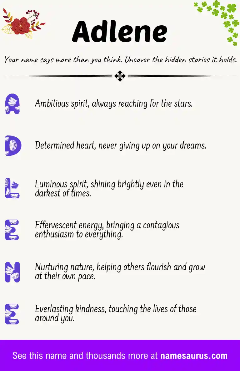 Acrostic poem about Adlene.