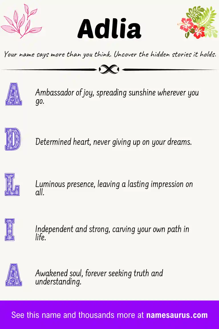 Acrostic poem about Adlia.