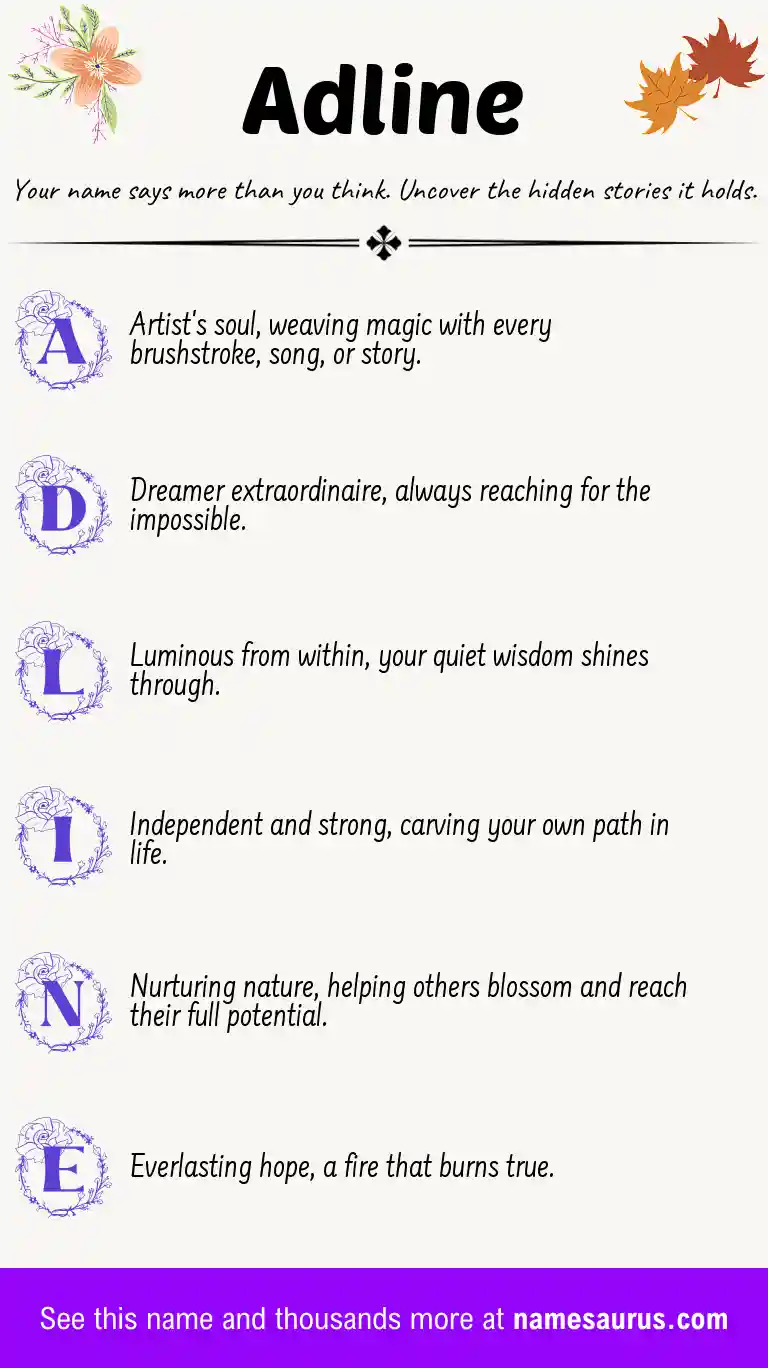 Acrostic poem about Adline.