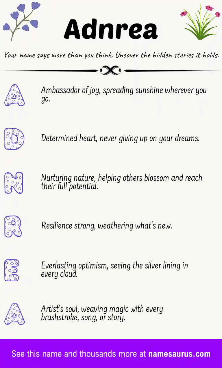 Acrostic poem about Adnrea.