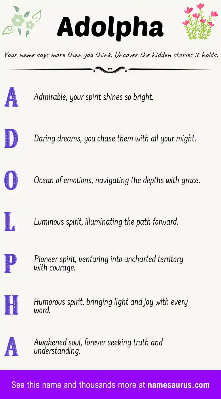Acrostic poem about Adolpha.