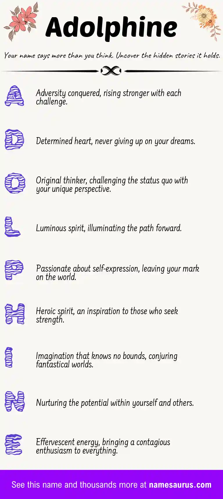 Acrostic poem about Adolphine.