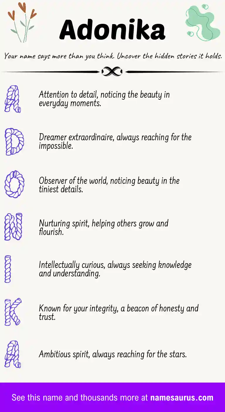 Acrostic poem about Adonika.