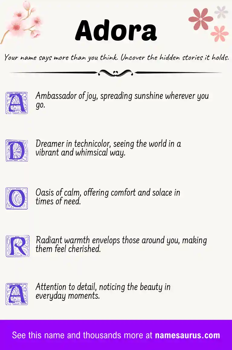 Acrostic poem about Adora.