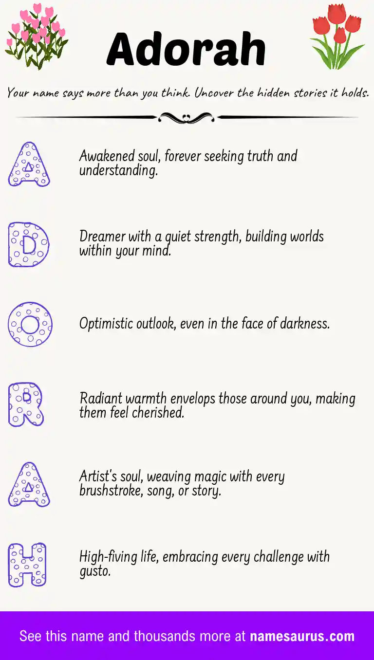Acrostic poem about Adorah.