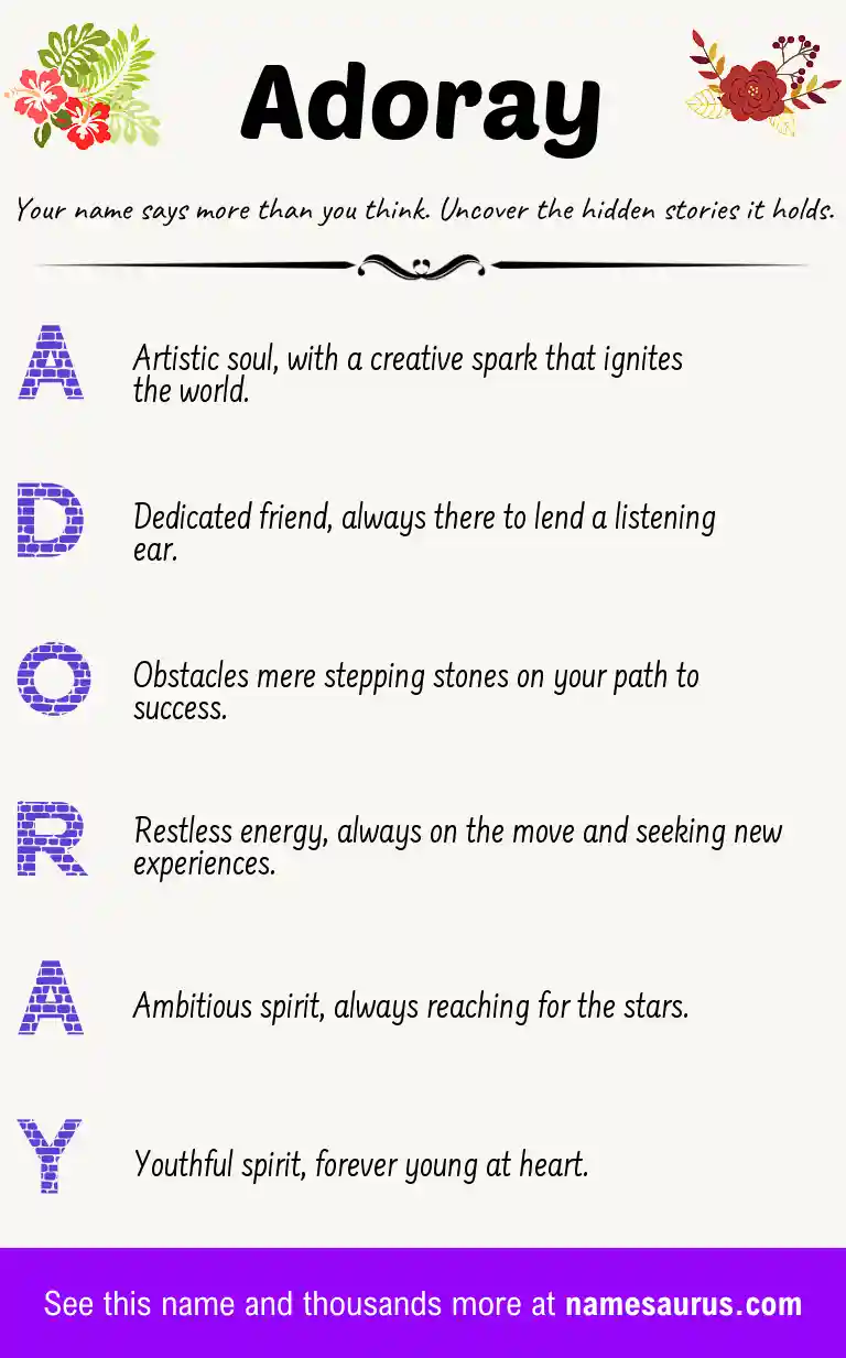 Acrostic poem about Adoray.