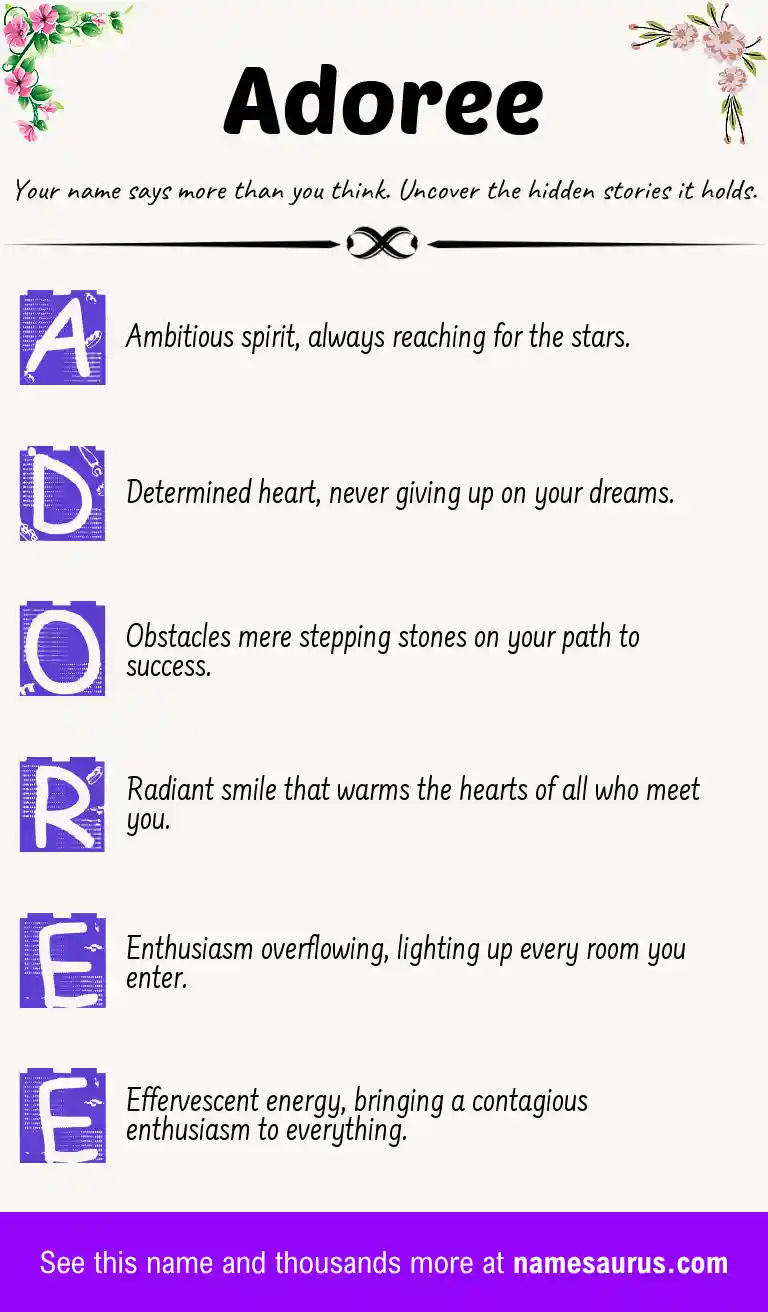 Acrostic poem about Adoree.