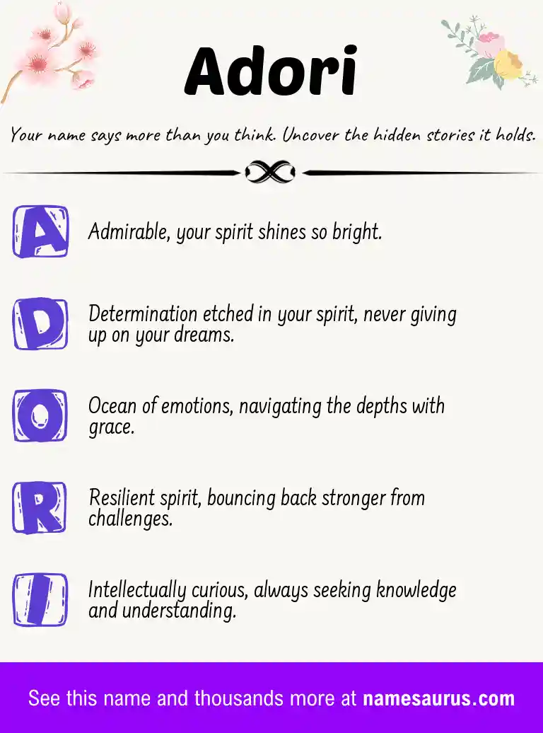 Acrostic poem about Adori.