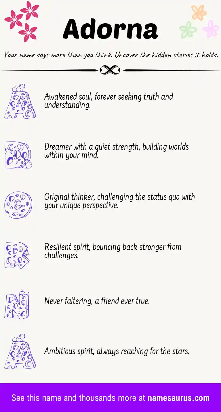 Acrostic poem about Adorna.
