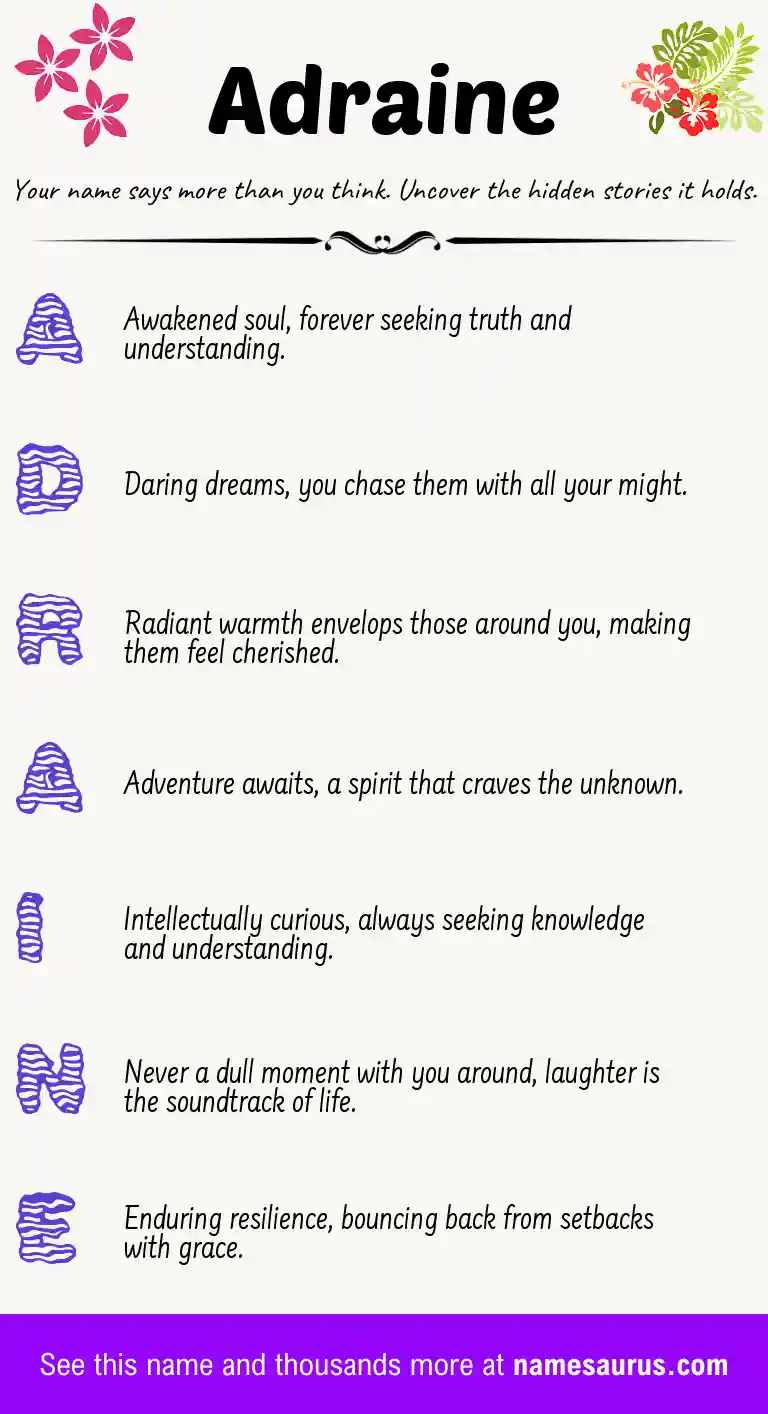 Acrostic poem about Adraine.