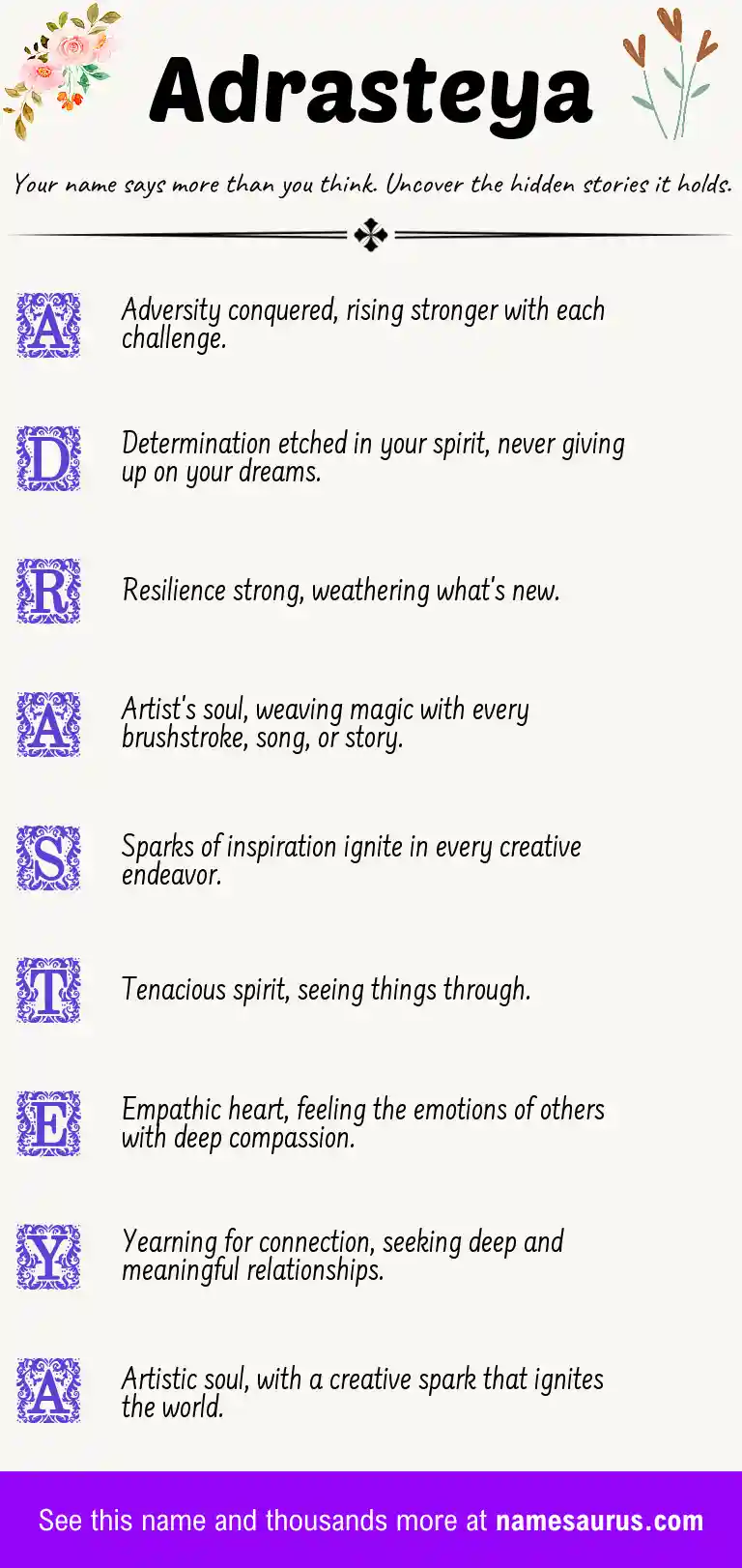 Acrostic poem about Adrasteya.