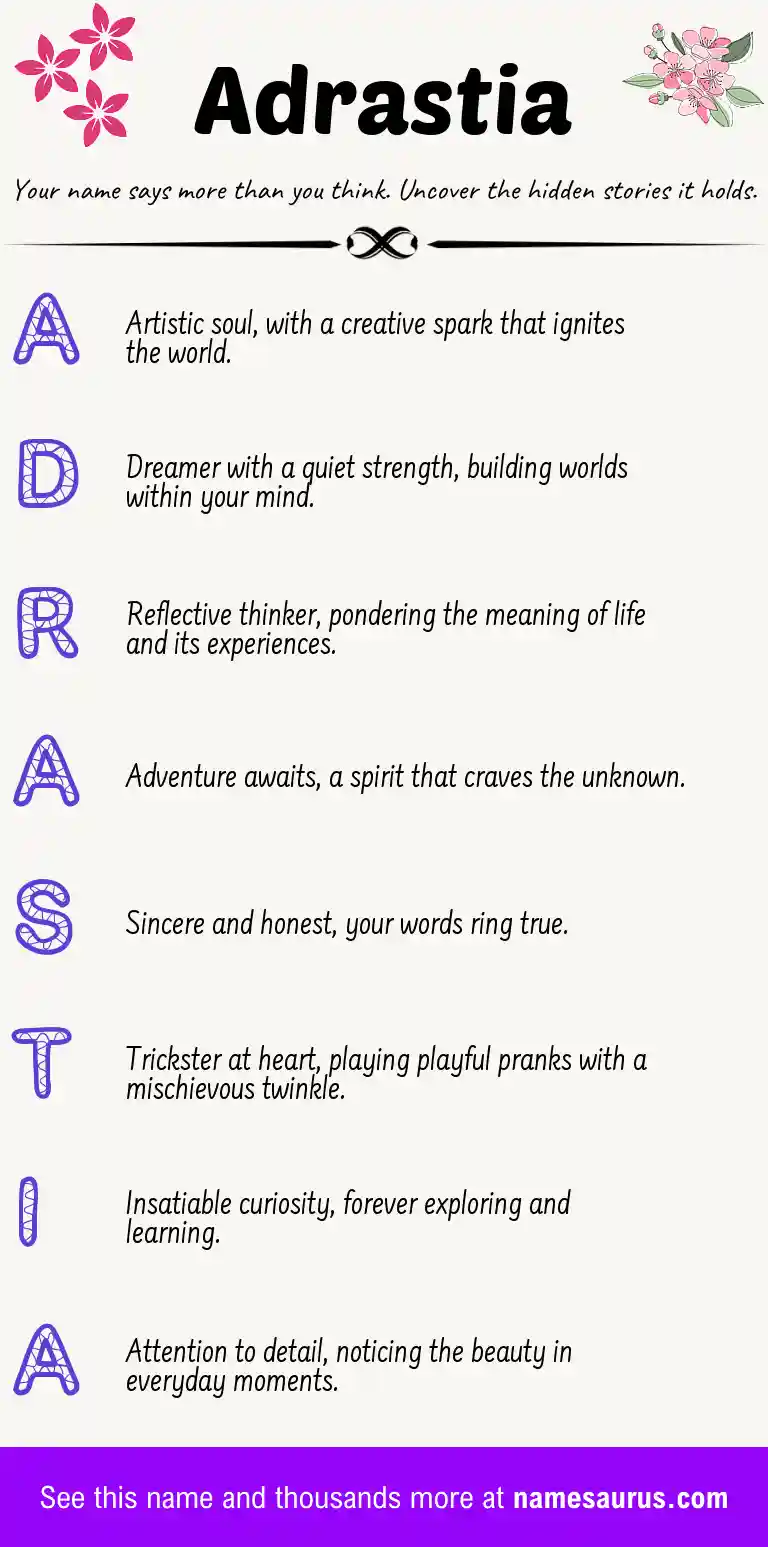 Acrostic poem about Adrastia.