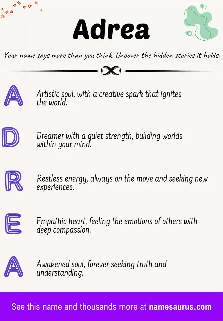 Acrostic poem about Adrea.