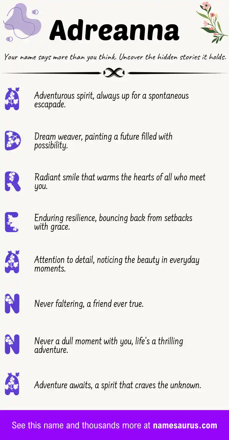 Acrostic poem about Adreanna.