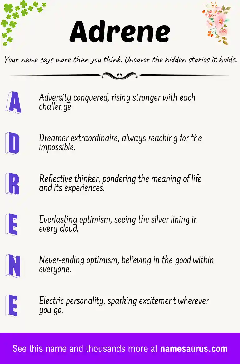 Acrostic poem about Adrene.
