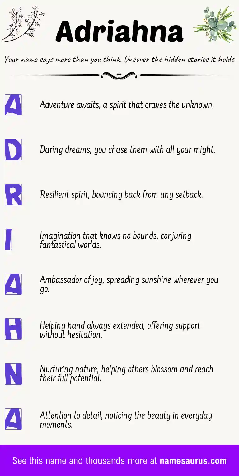 Acrostic poem about Adriahna.