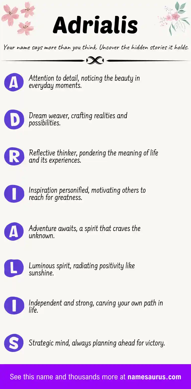 Acrostic poem about Adrialis.