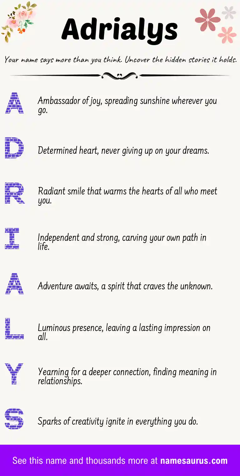 Acrostic poem about Adrialys.