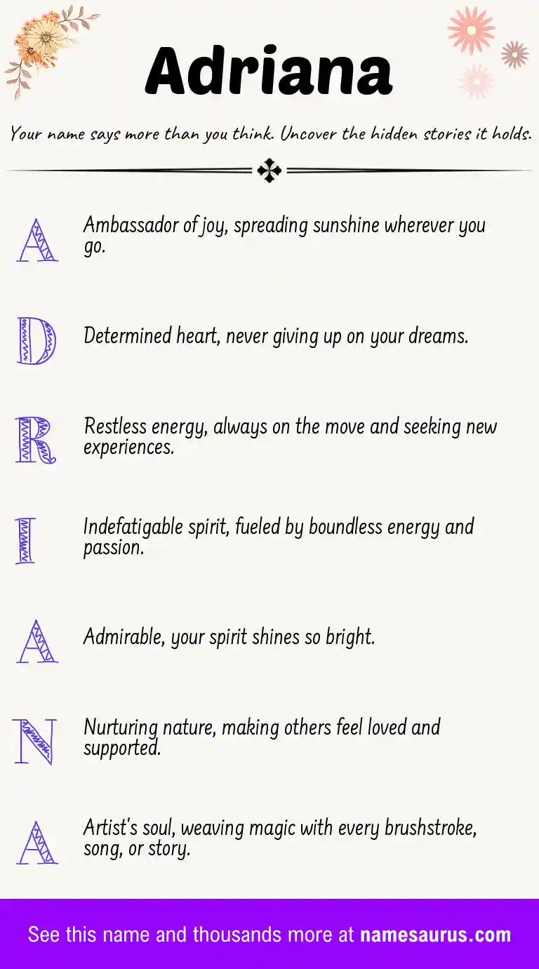 Acrostic poem about Adriana.