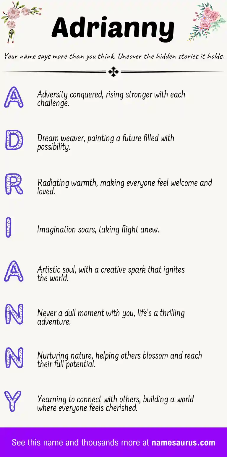 Acrostic poem about Adrianny.