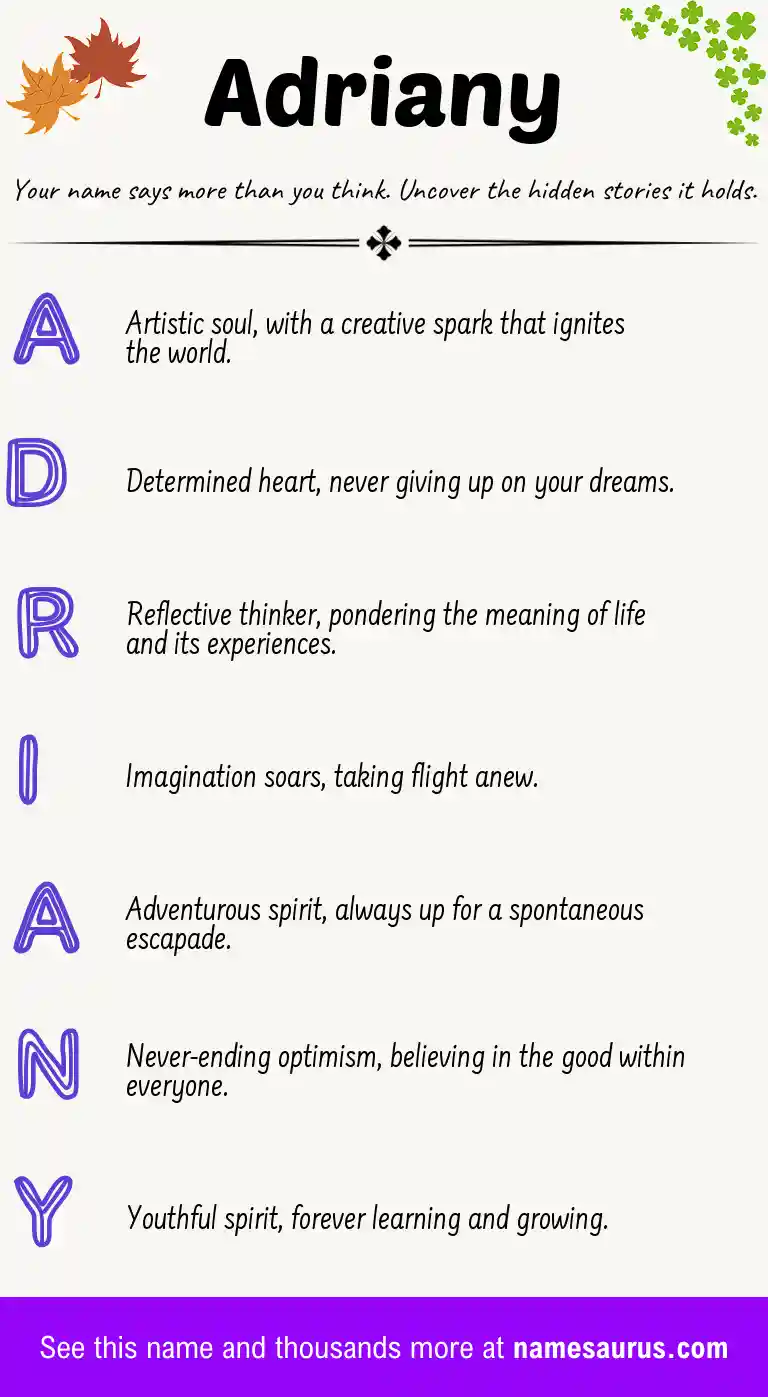 Acrostic poem about Adriany.