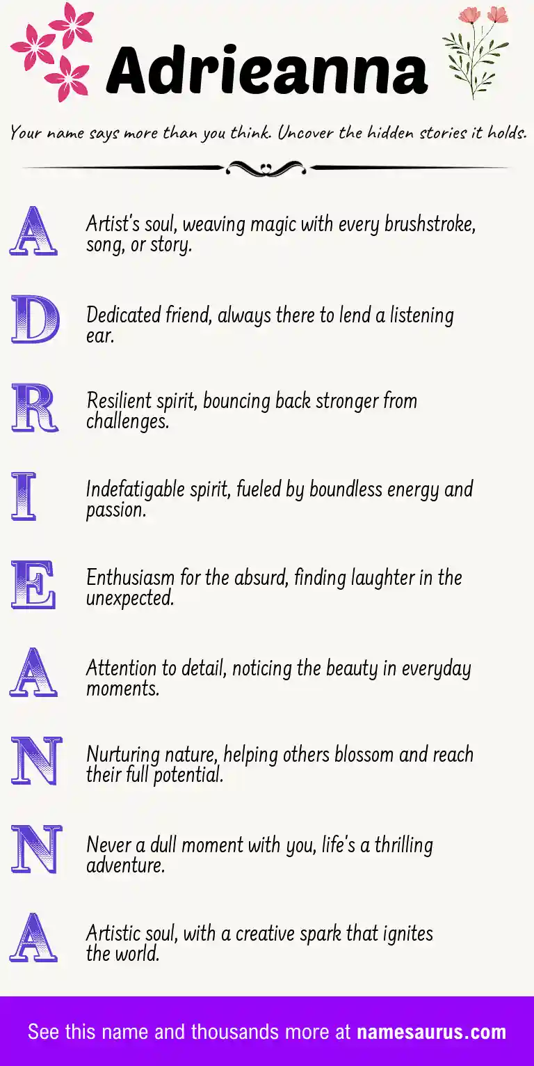 Acrostic poem about Adrieanna.
