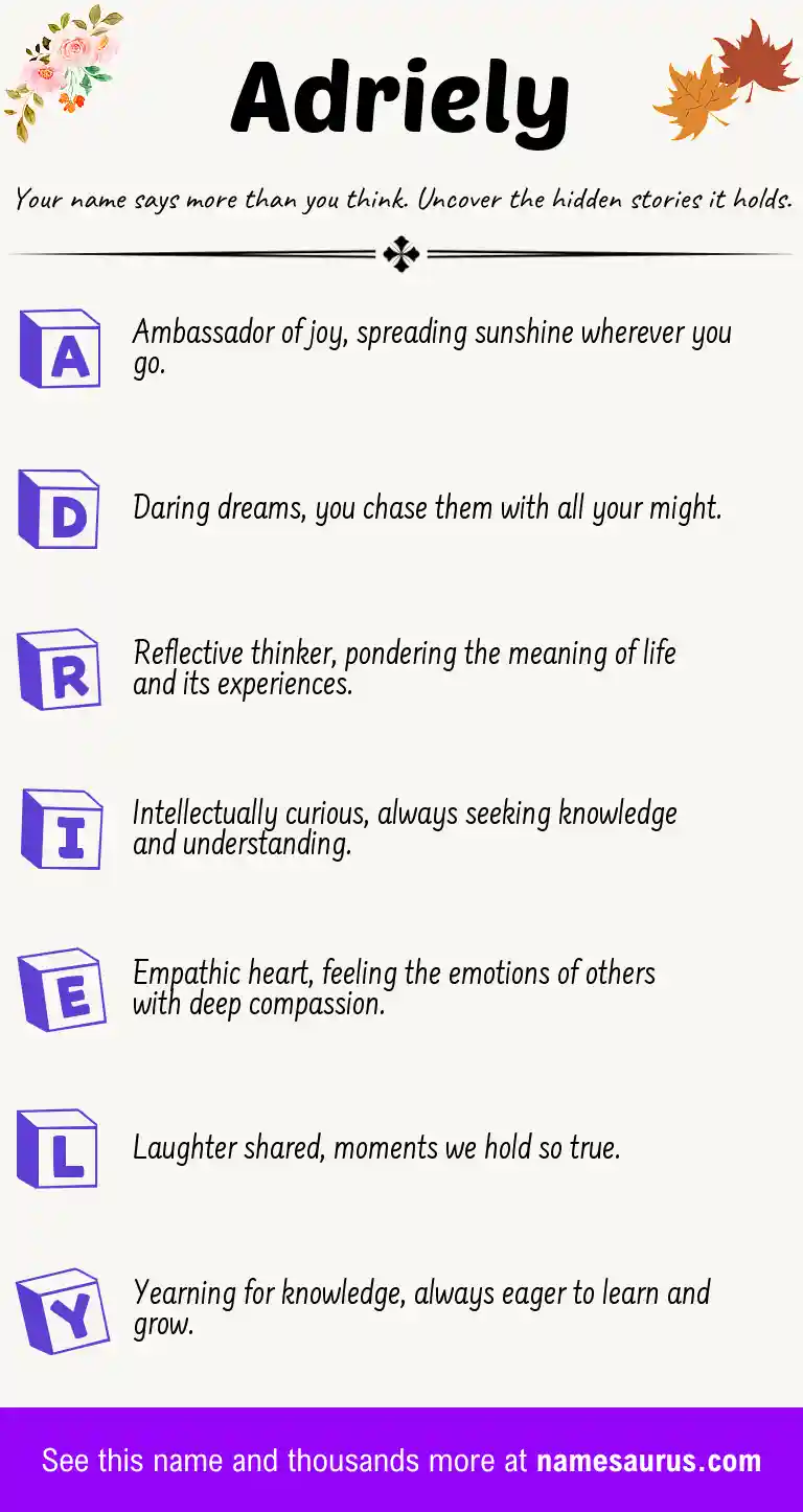 Acrostic poem about Adriely.