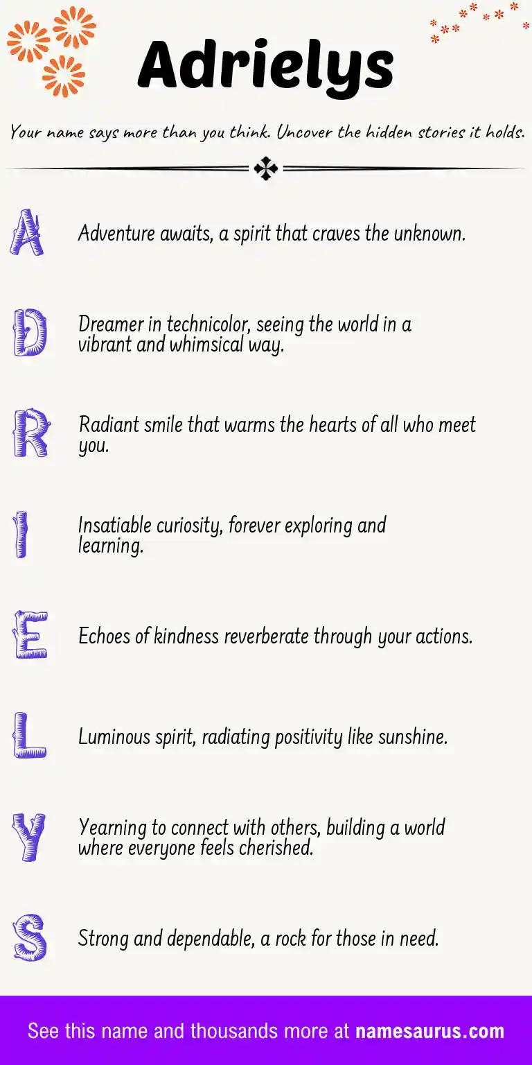 Acrostic poem about Adrielys.