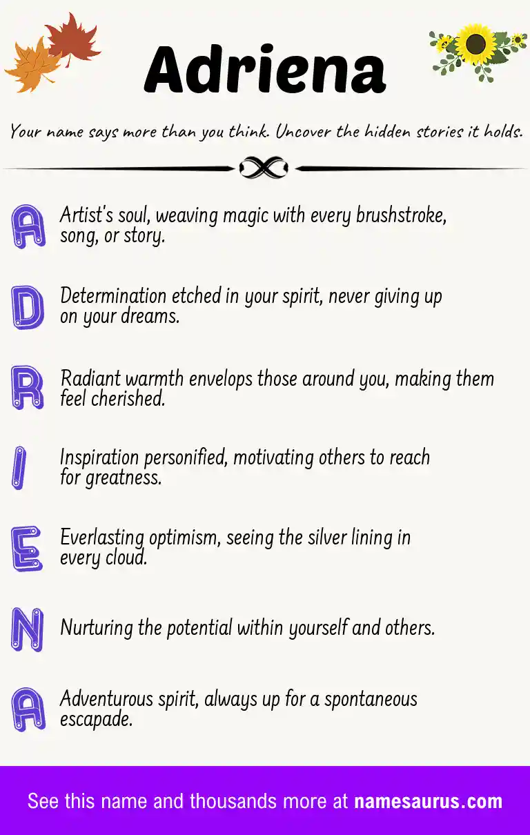 Acrostic poem about Adriena.