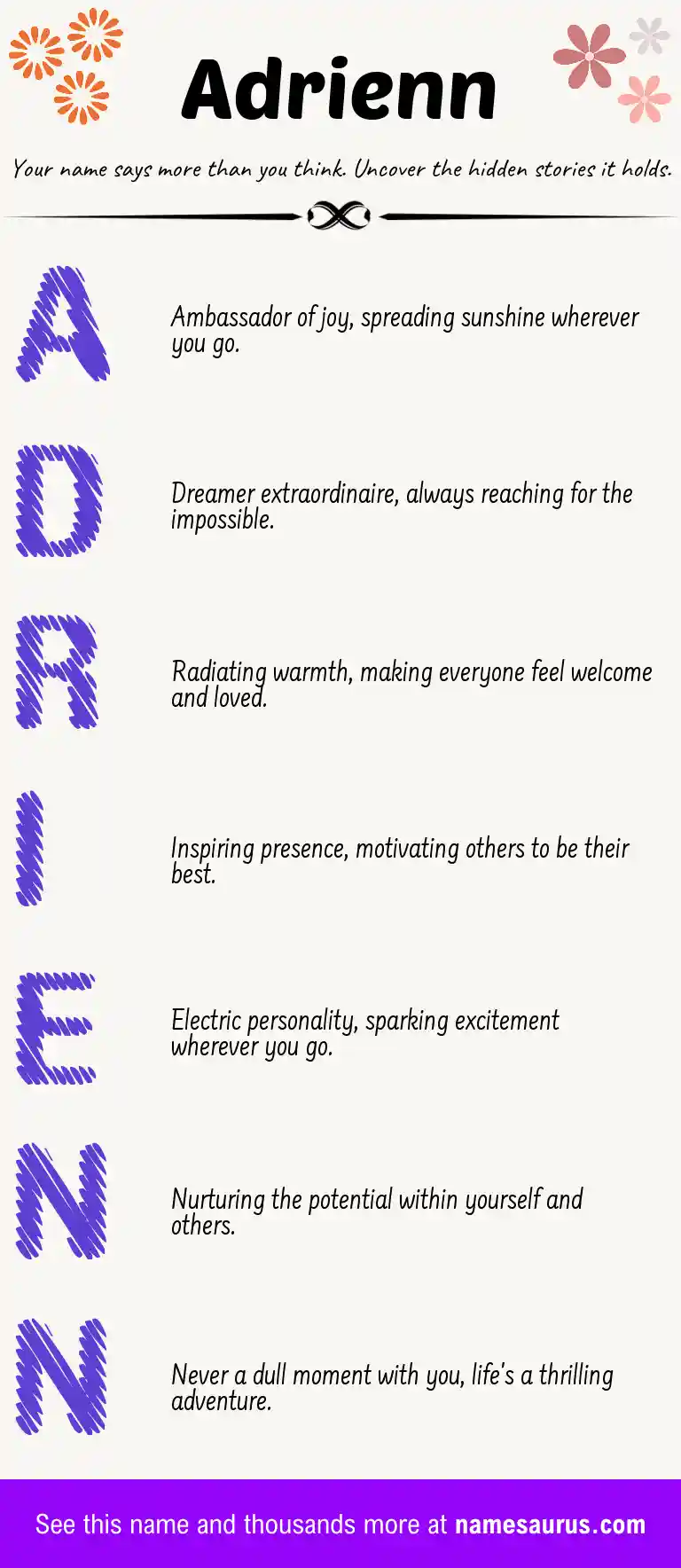 Acrostic poem about Adrienn.