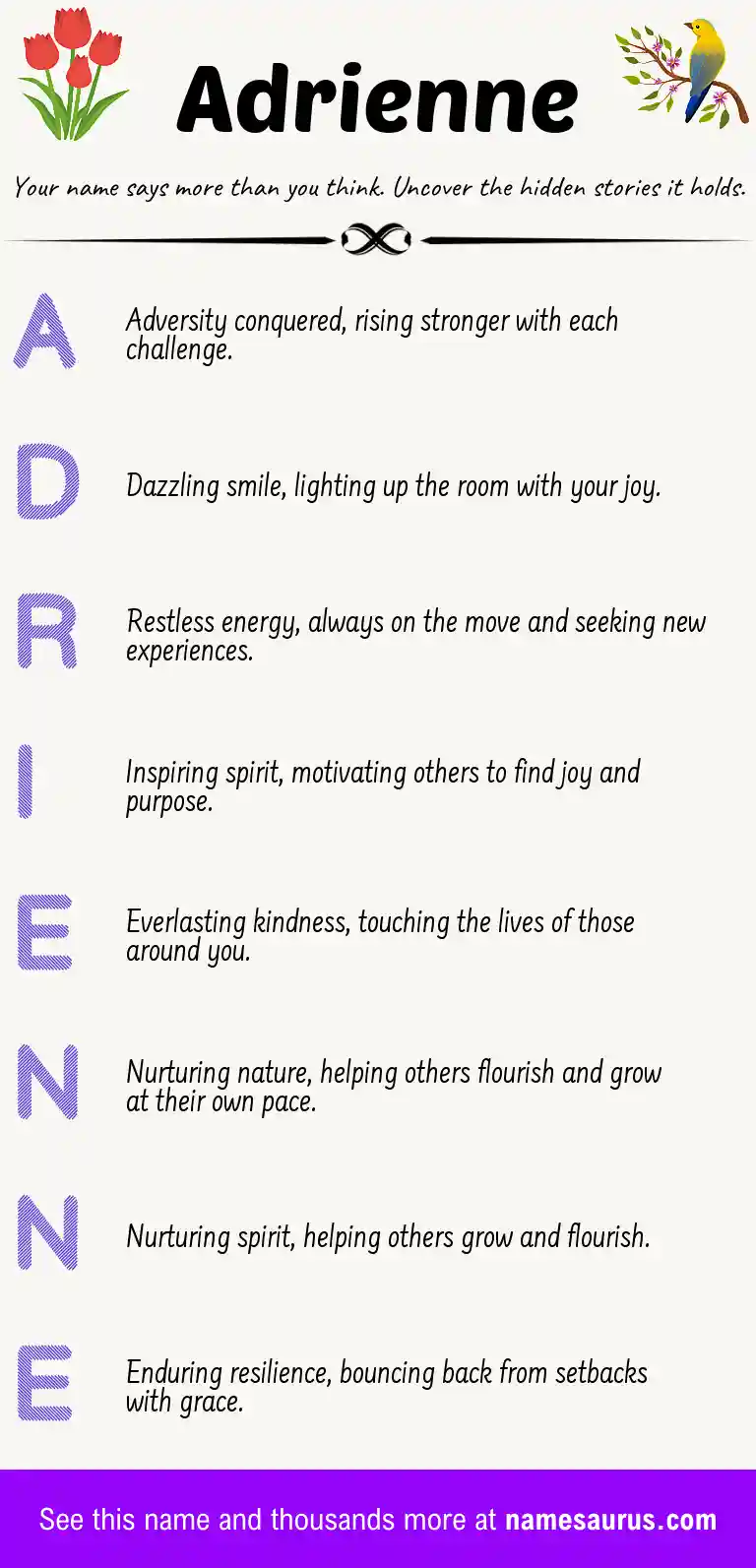 Acrostic poem about Adrienne.