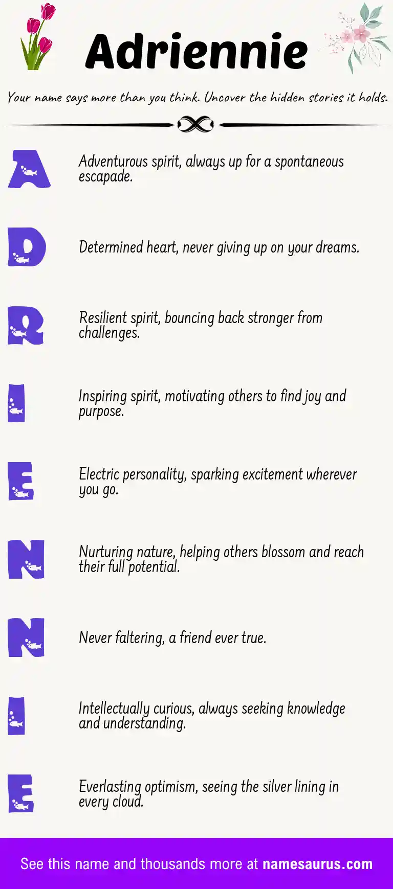 Acrostic poem about Adriennie.