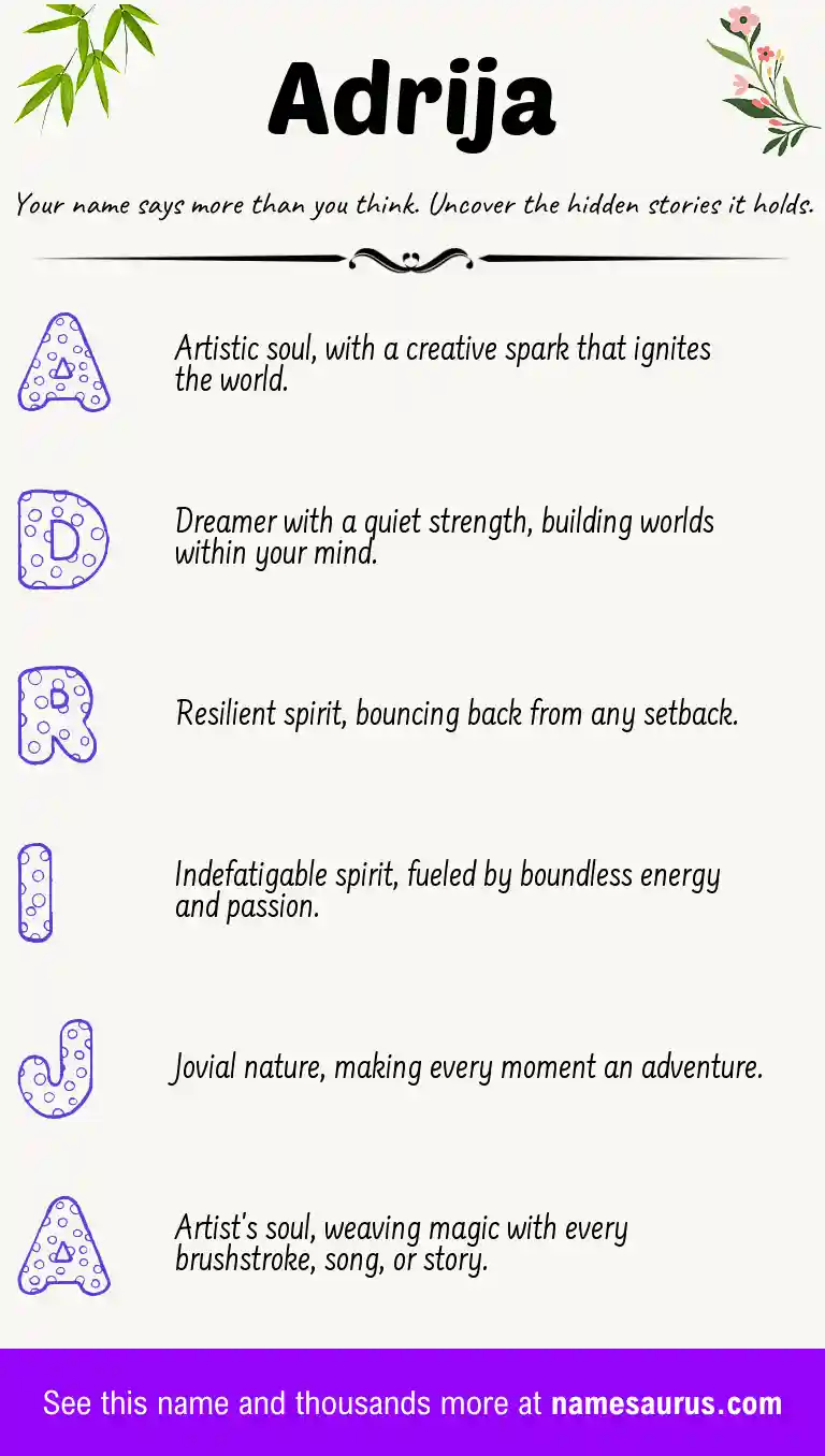 Acrostic poem about Adrija.