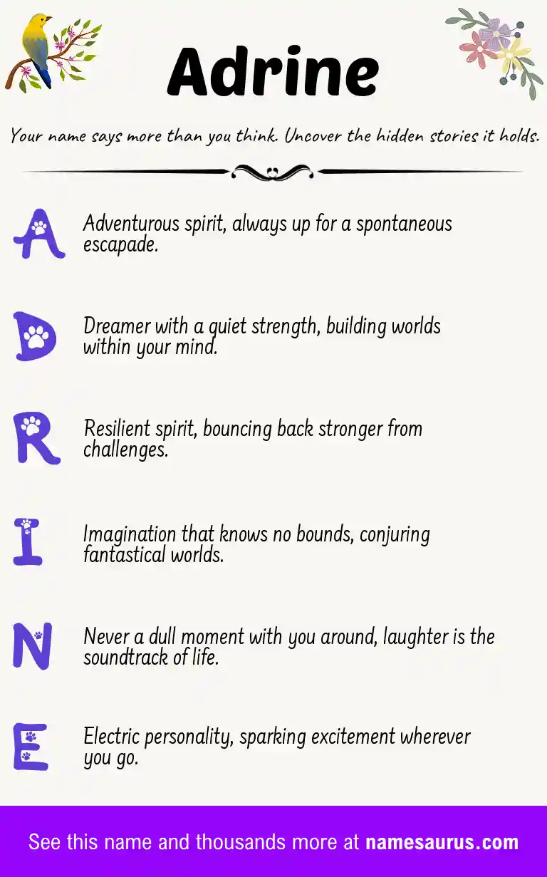 Acrostic poem about Adrine.