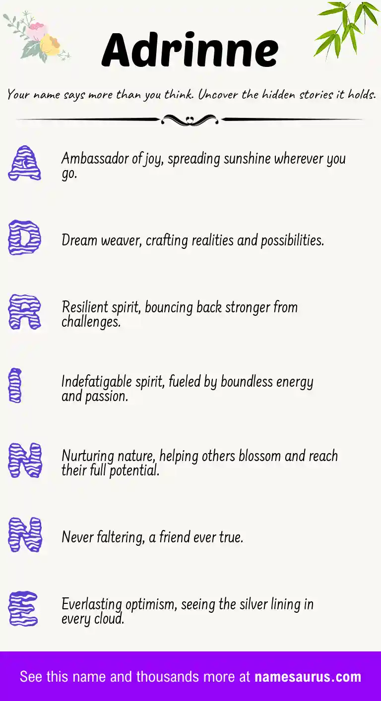 Acrostic poem about Adrinne.