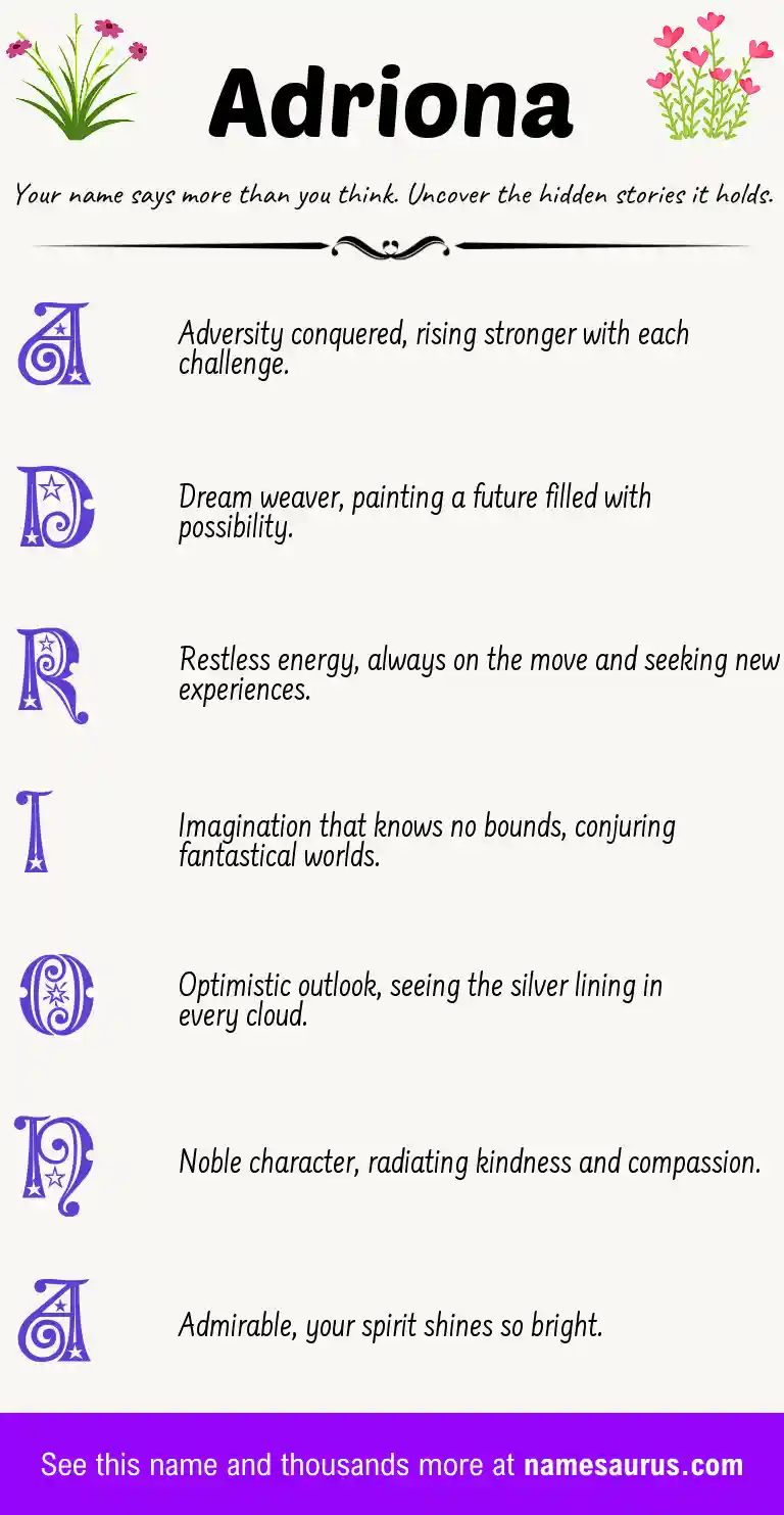 Acrostic poem about Adriona.