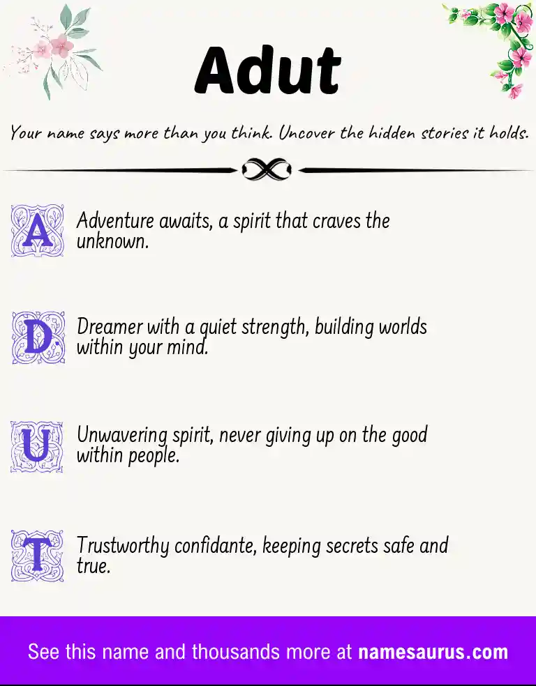 Acrostic poem about Adut.