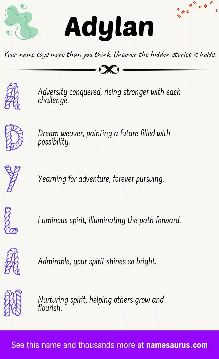Acrostic poem about Adylan.