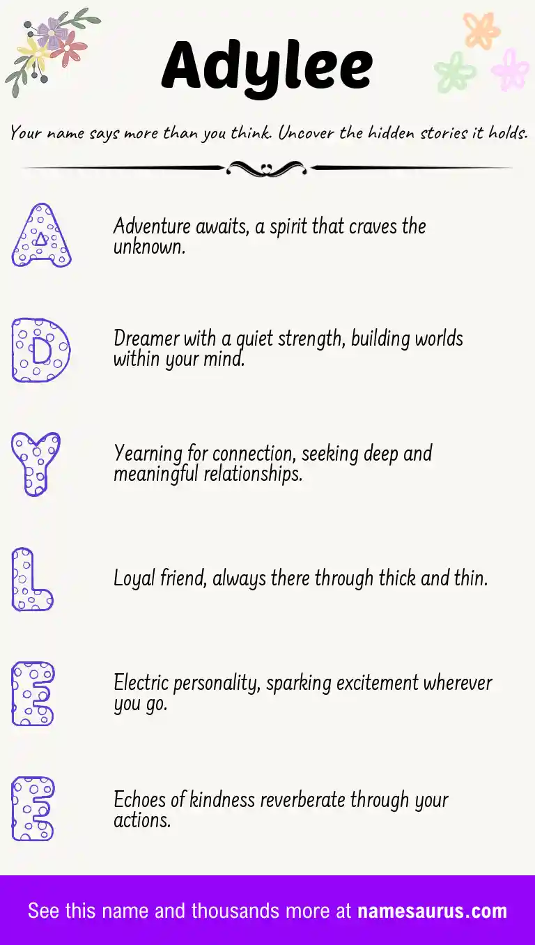 Acrostic poem about Adylee.
