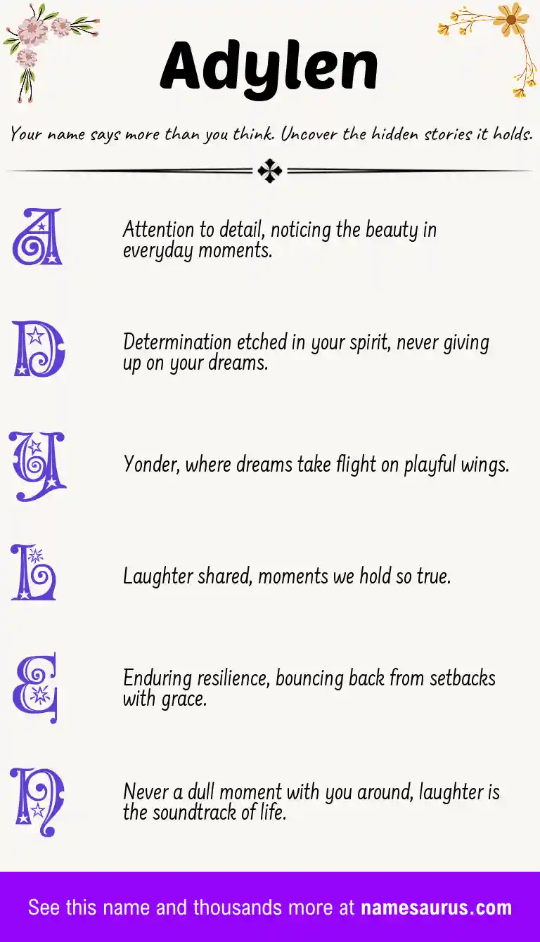 Acrostic poem about Adylen.