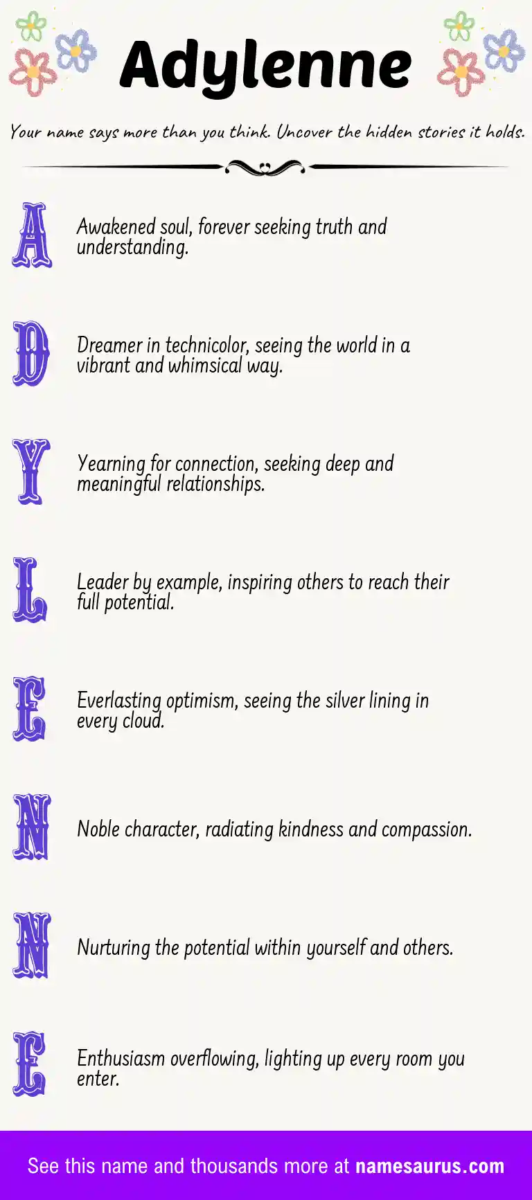 Acrostic poem about Adylenne.