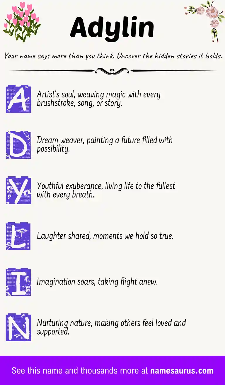 Acrostic poem about Adylin.