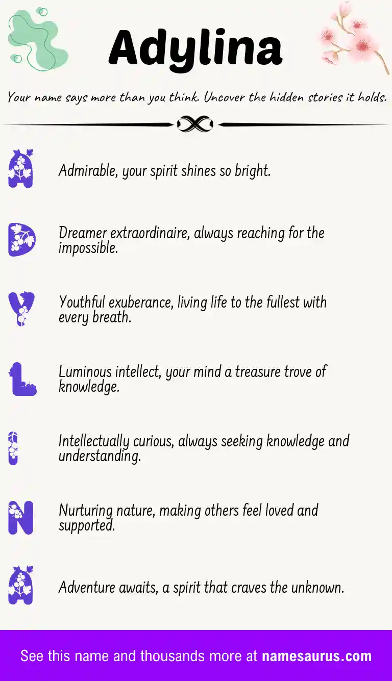 Acrostic poem about Adylina.