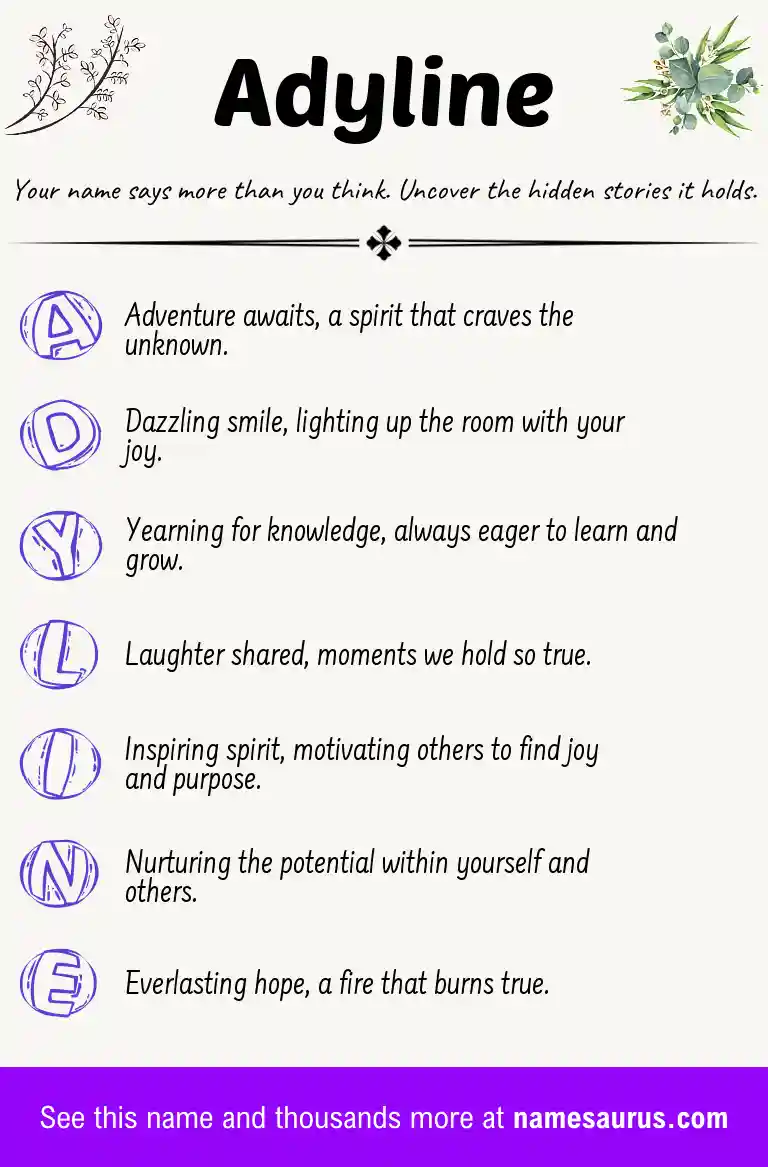 Acrostic poem about Adyline.