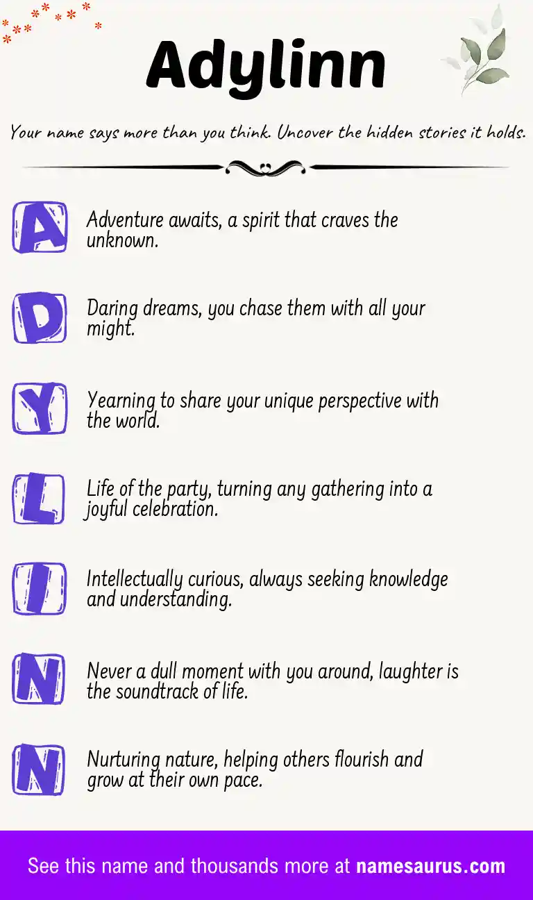 Acrostic poem about Adylinn.